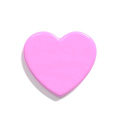 Simple pink heart isolated on white. 3d illustration