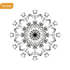 Snowflake icon, vector simple flat single color isolated on white. Christmas winter holiday theme decorative design element. eps 10