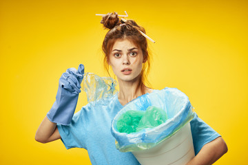 housewife with vacuum cleaner