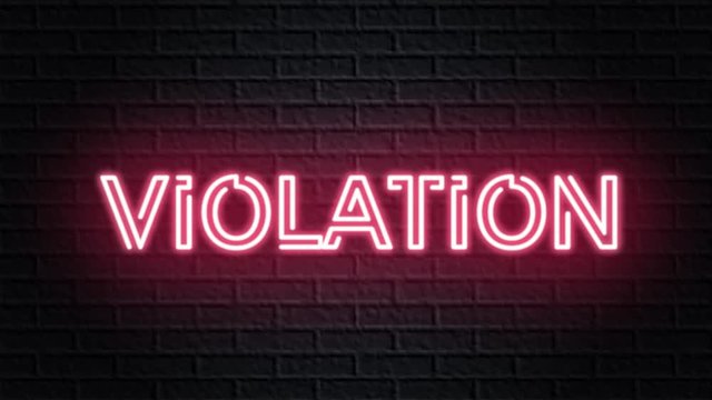 Red Neon Video Animation Violation