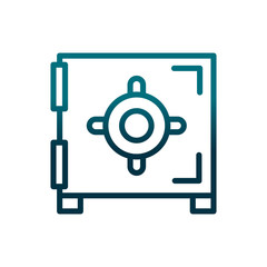 economy business safe box money gradient line
