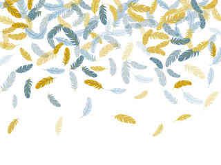 Flying feather elements airy vector design.