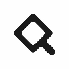 Isolated square magnifier. Flat logo, icon, symbol. Vector illustration.