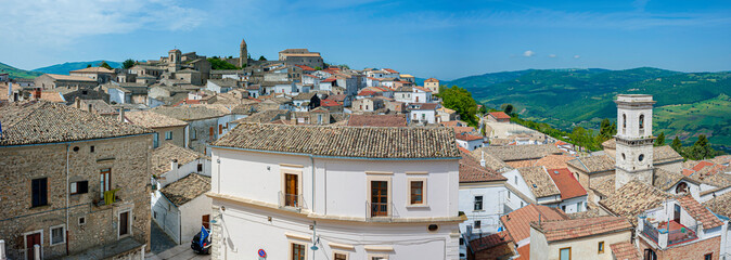 Panoramic view of Bovino. Apulia. Italy. Panoramic view of Bovino oldtown. Apulia. Italy - obrazy, fototapety, plakaty