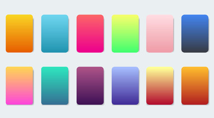 Vibrant colorful gradients swatches set Premium Vector