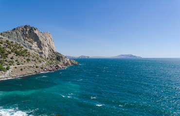 Fototapeta na wymiar A small bay on the Black Sea coast.