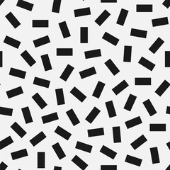 Vector seamless simple pattern. Modern stylish texture with randomly disposed rectangles. Repeating abstract minimalistic background. Trendy hipster print