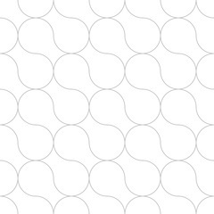 Obraz premium Vector seamless geometric simple outline pattern. Thin grid diagonal round texture. Abstract minimalistic contour background