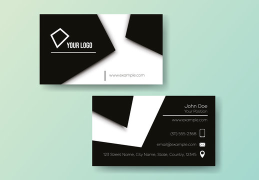 Black and White Layer Business Card
