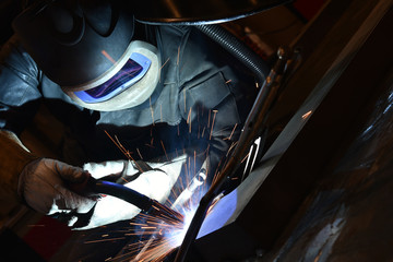 welder, craftsman, erecting technical steel Industrial steel