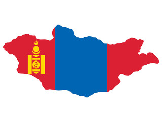 Mongolia Map Flag Vector illustration Eps 10