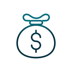 economy business bag of money investing gradient line