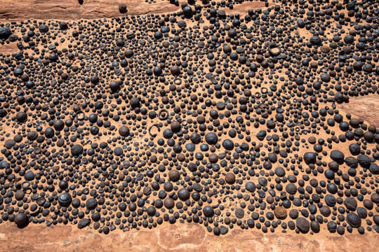 Hematite concretions and Moqui marbles, an unusual rock formation in Grand Staircase Escalente National Monument