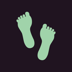 Cute human footprints. Vector footprint silhouette set in cartoon style.