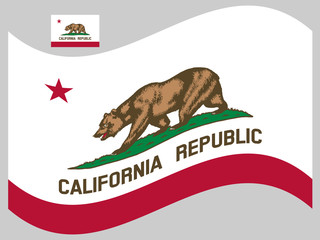 Wave California Flag Vector illustration Eps 10
