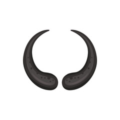 Different vector horns , deer skull and moose horny hunting trophy. Antler, antelope, goat, deers and elk animal horn.