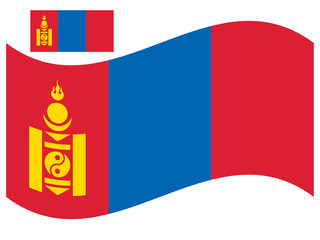 Wave Mongolia Flag Vector illustration Eps 10