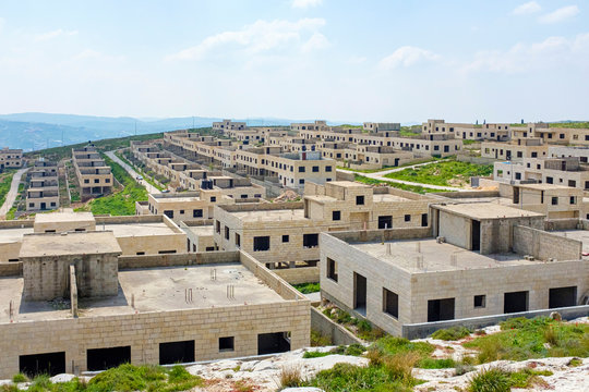 Unfinished housing project used for Israeli army training, near Nablus