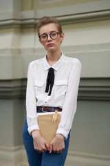 portrait of a woman in an office