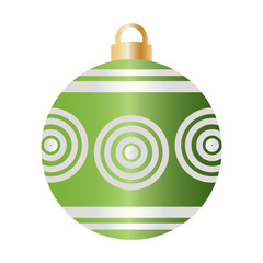 Obraz premium Decorated christmas ball icon