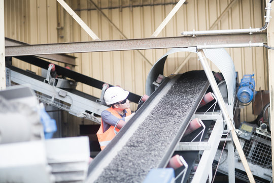 Young Worker In A Concrete Factory