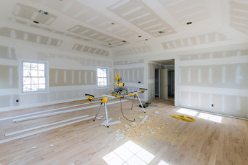 Industry new home construction interior drywall finish