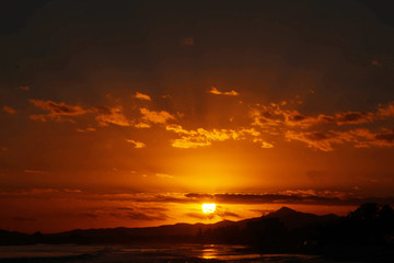 Amazing sunset over the sea