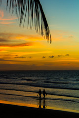 Sunset on a beach of the city of Sao Luis do Maranh&atilde;o, Maranh&atilde;o, Brazil