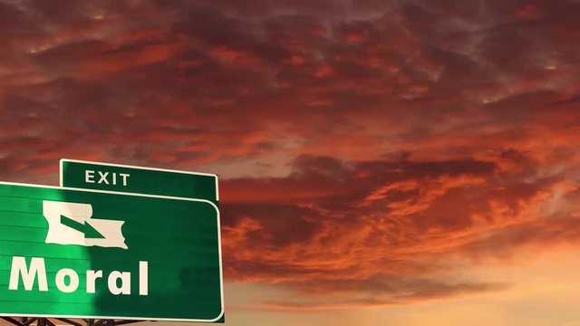 Street Sign the Way to Moral