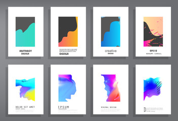 Template brochures, flyers, business presentations. Modern flat line style, layout in A4 size. 