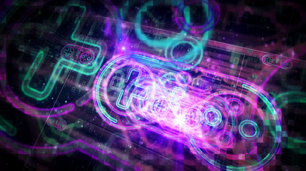 Esport cyber game futuristic illustration © Skórzewiak