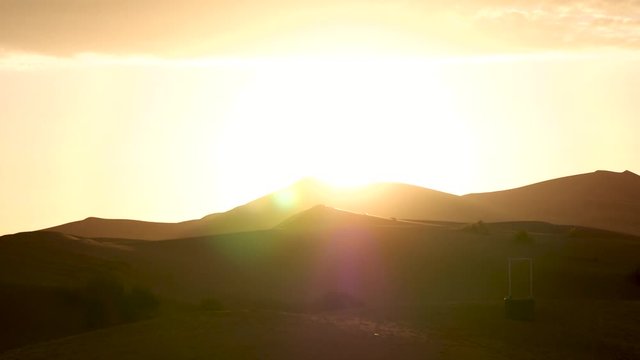 Amazing Sunrise on Moroccan Sahara.