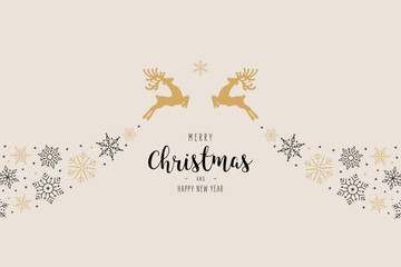 Christmas reindeer snowflake swirl elements ornaments greeting card background © Pixasquare