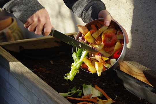 Kitchen waste recycling in composter