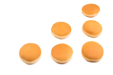 Burger bread isolated on white background.