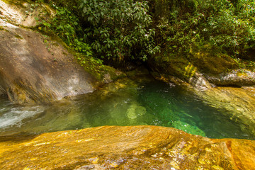 Waterfall in Itatiaia National Park, in the Mata Atlantica biome. Rio de Janeiro, Brazil