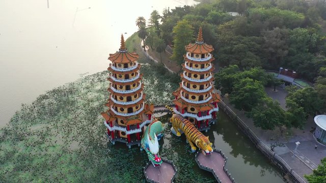 Dragon and Tiger Pagodas in Kaohsiung, Taiwan.