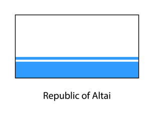 Flag of Altai Republic, Russia. Russian federation state. Altai Republic, Gorno-Altaisk.