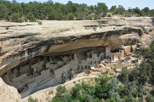 Cliff palace village in mesa verde national park stock photo
