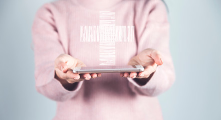 woman hand smart phone