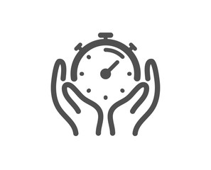Time management sign. Timer icon. Stopwatch symbol. Classic flat style. Simple timer icon. Vector