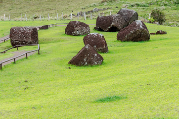 Chile - Rapa Nui or Easter Island - Puna Pau trail
