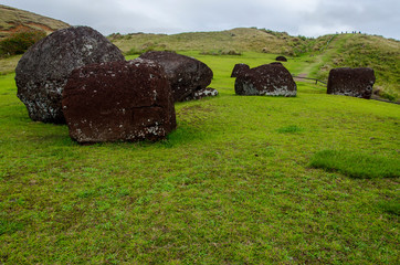 Chile - Rapa Nui or Easter Island - Puna Pau trail