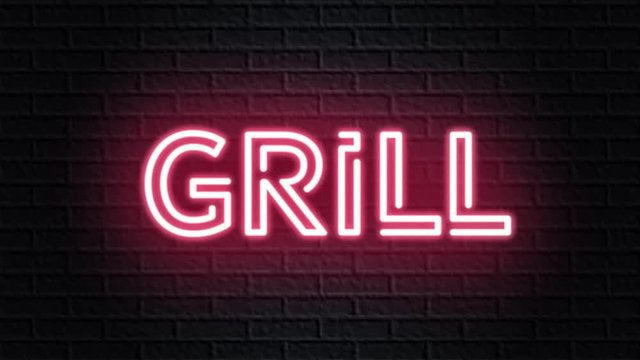 red neon video animation grill