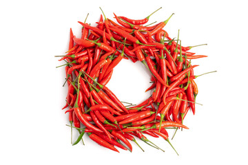 Naklejka premium A pile of chilli cycle shape