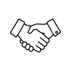 Handshake icon, black on a white background, isolated vector illustration eps
