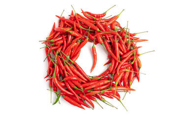 Naklejka premium A pile of chilli cycle shape