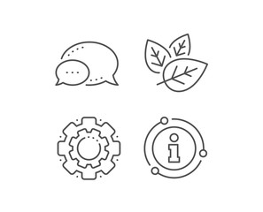 Organic tested line icon. Chat bubble, info sign elements. Bio cosmetics sign. Fair trade symbol. Linear organic tested outline icon. Information bubble. Vector