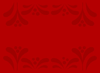 Christmas red background with mistletoe pattern.