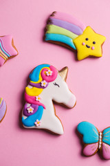 unicorn on a pink background